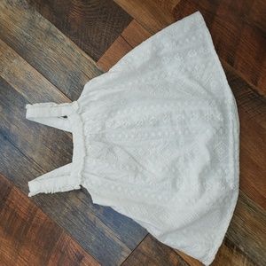 Jillian's Closet White Embroidered Tank with Ruffles on Shoulders and Bow, 24M